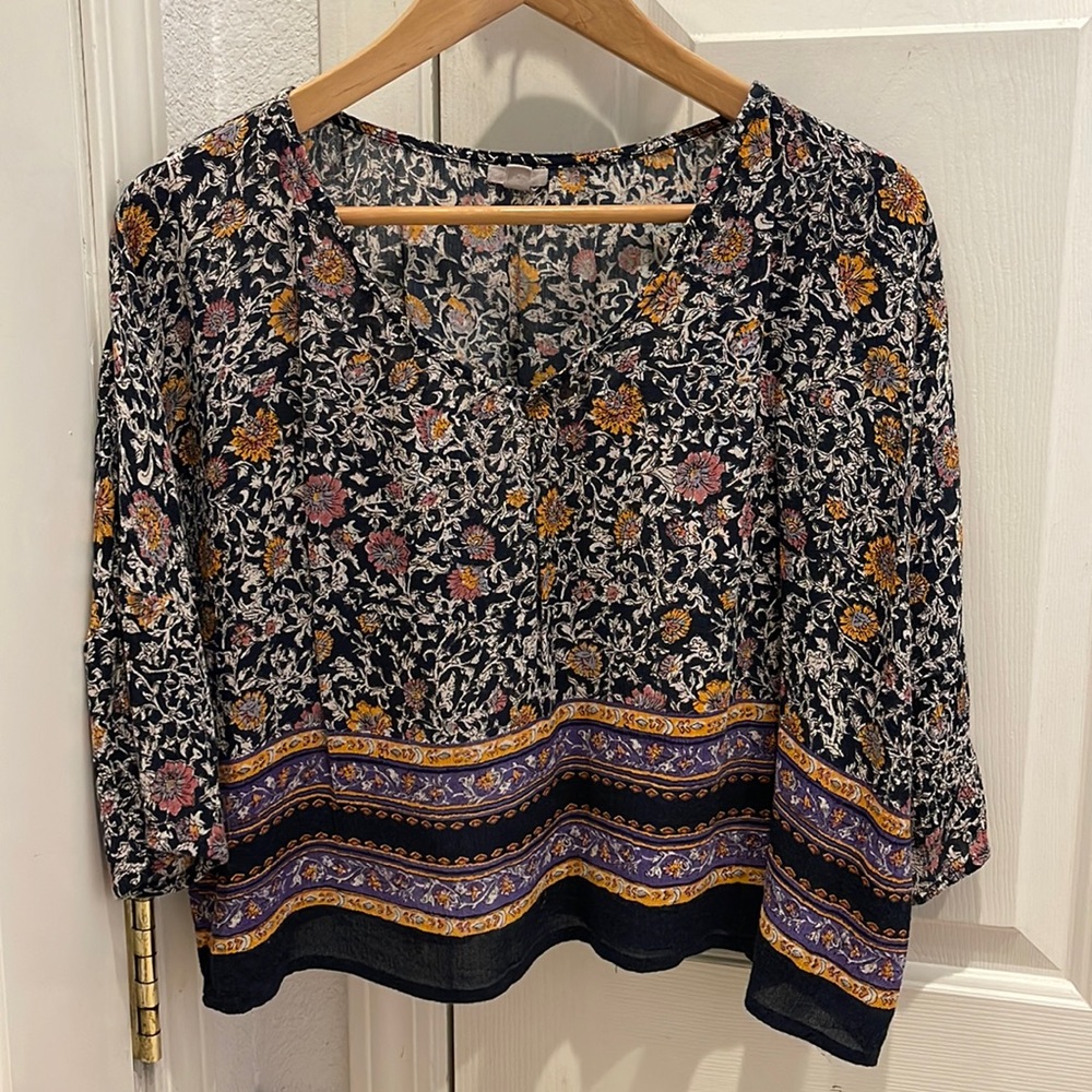 Flower print blouse